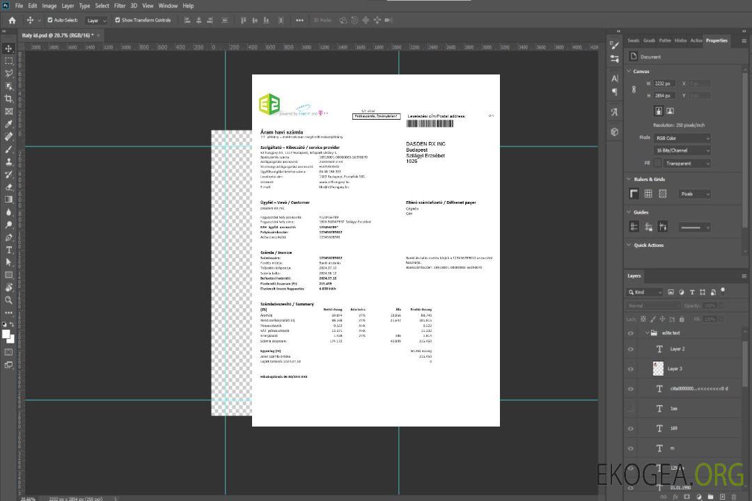 Modèle de facture de services publics pour les entreprises Hongrie E2 aux formats Word et PDF template Modèle de facture de services publics pour les entreprises Hongrie E2 aux formats Word et PDF template